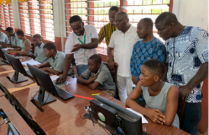 IMFH Computer Lab with MP Gakpey and MCE Genegah Along with IMFH staff